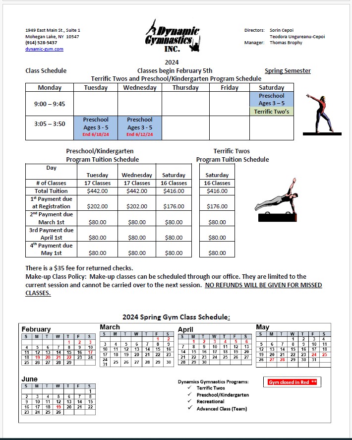 Dynamic Gymnastic 2023 Fall Semester