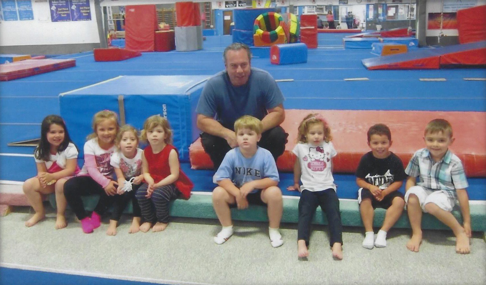 A Small Preschool Gymnastics Group Coached by Tom Brophy at Dynamic Gymnastics