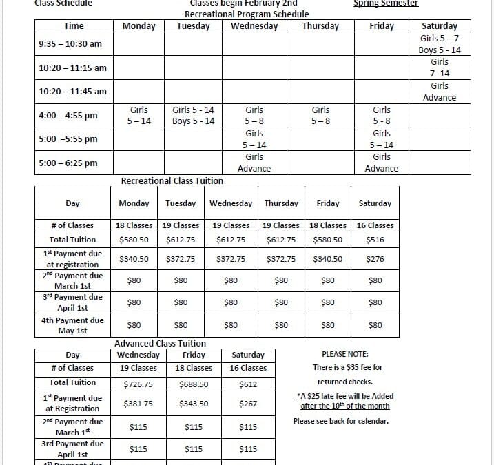 2026 Spring Session Begins February 2