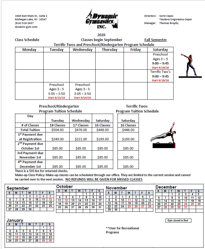 Dynamic Gymnastic 2026 Summer Session